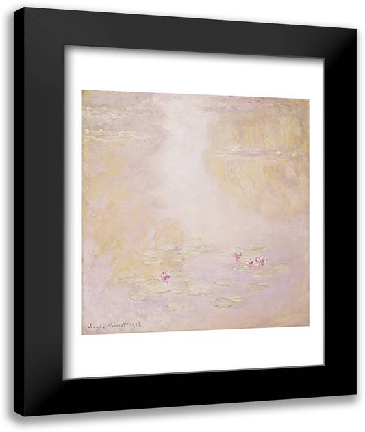 Water Lilies, Giverny, 1908 22x28 Black Modern Wood Framed Art Print Poster by Monet, Claude