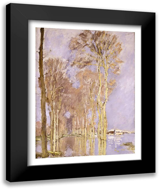 Flood 22x28 Black Modern Wood Framed Art Print Poster by Monet, Claude