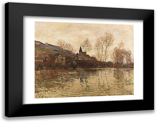 The Flood at Giverny, c.1886 28x22 Black Modern Wood Framed Art Print Poster by Monet, Claude
