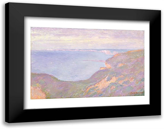 The Cliffs near Dieppe, 1897 28x22 Black Modern Wood Framed Art Print Poster by Monet, Claude