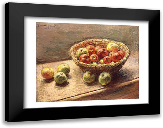 A Bowl of Apples, 1880 28x22 Black Modern Wood Framed Art Print Poster by Monet, Claude