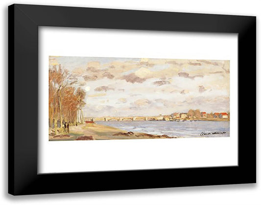 The Seine at Argenteuil, 1872 28x22 Black Modern Wood Framed Art Print Poster by Monet, Claude