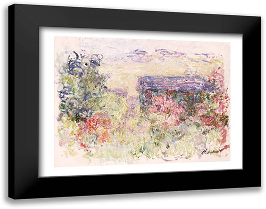 The House Through the Roses, c.1925-26 28x22 Black Modern Wood Framed Art Print Poster by Monet, Claude