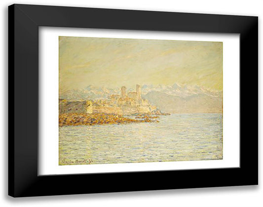 The Old Fort at Antibes 28x22 Black Modern Wood Framed Art Print Poster by Monet, Claude