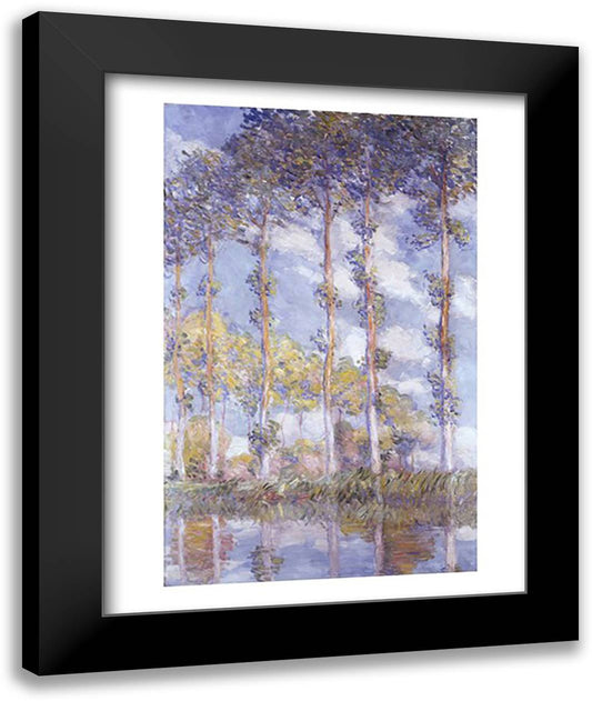 The Poplars, 1881 22x28 Black Modern Wood Framed Art Print Poster by Monet, Claude