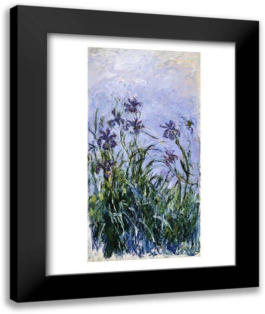 Purple Irises, 1914-17 22x28 Black Modern Wood Framed Art Print Poster by Monet, Claude