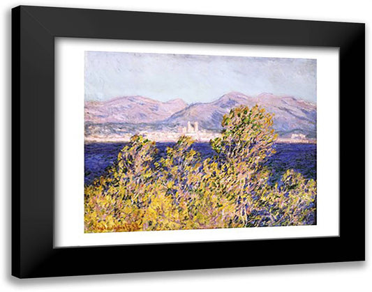 View of the Cap d'Antibes with the Mistral Blowing, 1888 28x22 Black Modern Wood Framed Art Print Poster by Monet, Claude