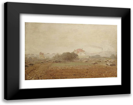 Fog, 1872 28x22 Black Modern Wood Framed Art Print Poster by Monet, Claude