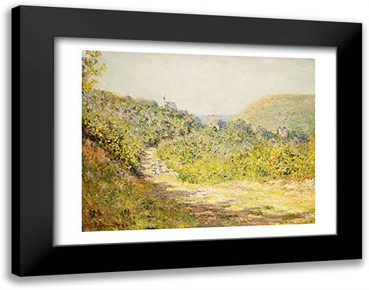 Aux Petites Dalles, 1884 28x22 Black Modern Wood Framed Art Print Poster by Monet, Claude