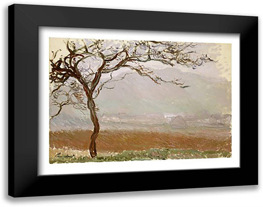 Giverny Countryside 28x22 Black Modern Wood Framed Art Print Poster by Monet, Claude