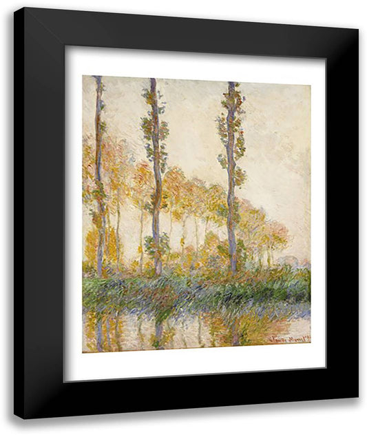 The Three Trees, Autumn, 1891 22x28 Black Modern Wood Framed Art Print Poster by Monet, Claude