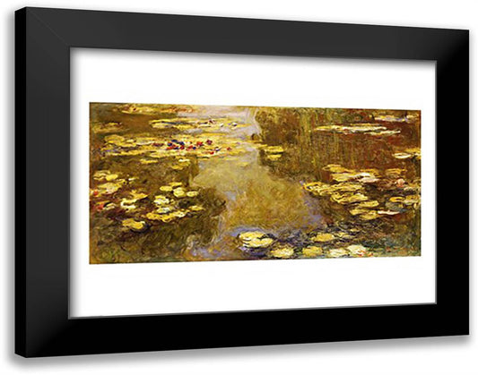 The Lily Pond 28x22 Black Modern Wood Framed Art Print Poster by Monet, Claude