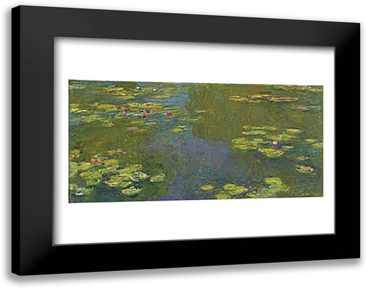 The Lily Pond 28x22 Black Modern Wood Framed Art Print Poster by Monet, Claude