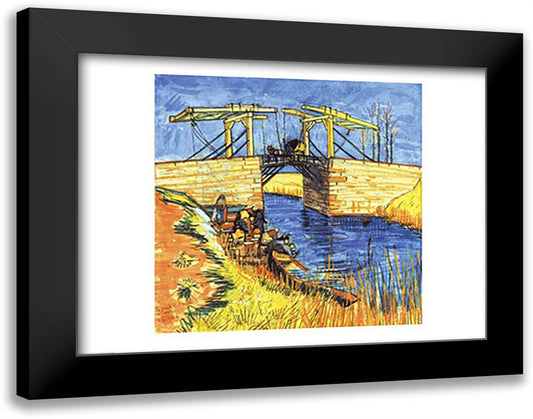 Le Pont de Langlois a Arles, 1888 28x22 Black Modern Wood Framed Art Print Poster by Van Gogh, Vincent
