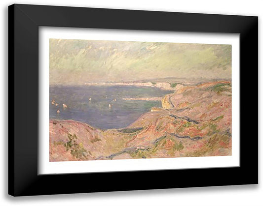 Seascape 28x22 Black Modern Wood Framed Art Print Poster by Monet, Claude