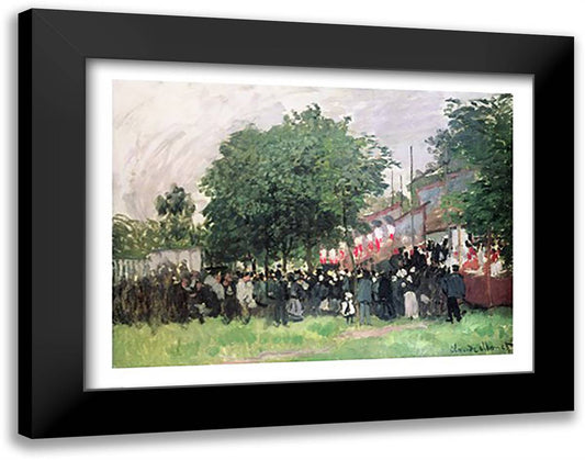 The Fourteenth of July (Bastille Day) 28x22 Black Modern Wood Framed Art Print Poster by Monet, Claude