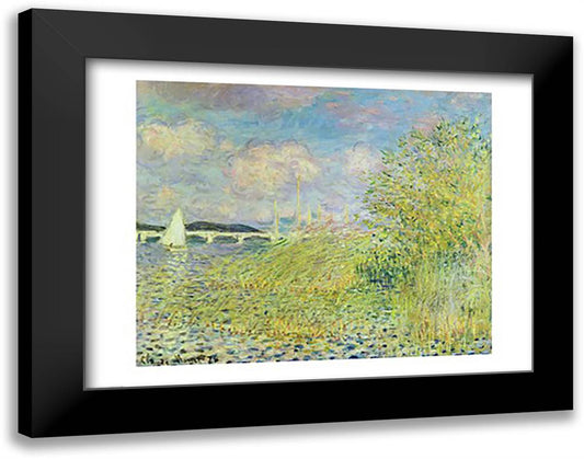 The Seine at Chatou near Argenteuil, 1878 28x22 Black Modern Wood Framed Art Print Poster by Monet, Claude