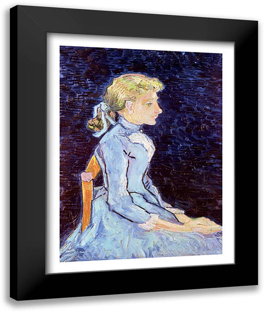Adeline Ravoux, 1890 22x28 Black Modern Wood Framed Art Print Poster by Van Gogh, Vincent