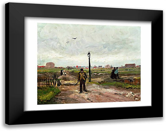 The Outskirts of Paris, 1886 28x22 Black Modern Wood Framed Art Print Poster by Van Gogh, Vincent