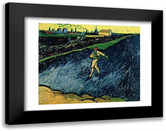 The Sower, 1888 28x22 Black Modern Wood Framed Art Print Poster by Van Gogh, Vincent