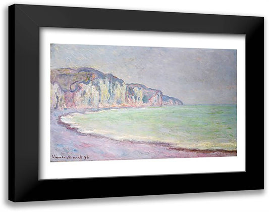 Cliffs at Pourville, 1896 28x22 Black Modern Wood Framed Art Print Poster by Monet, Claude