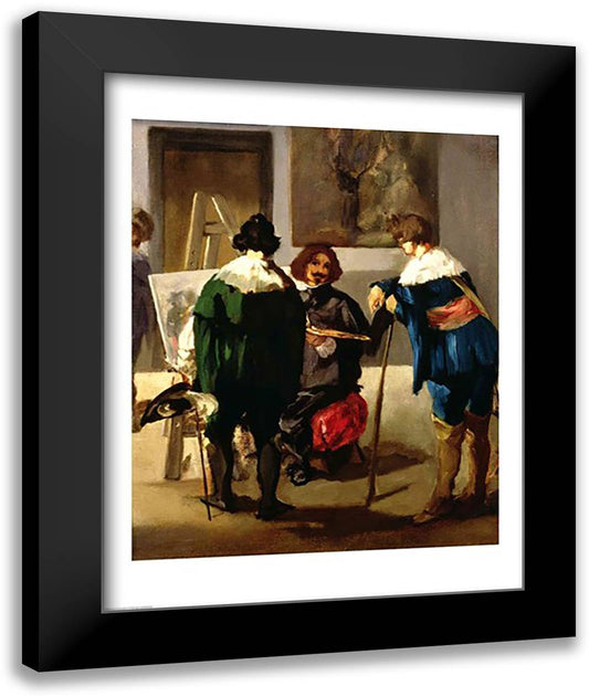 Scene in a Spanish Studio, c.1860 22x28 Black Modern Wood Framed Art Print Poster by Manet, Edouard