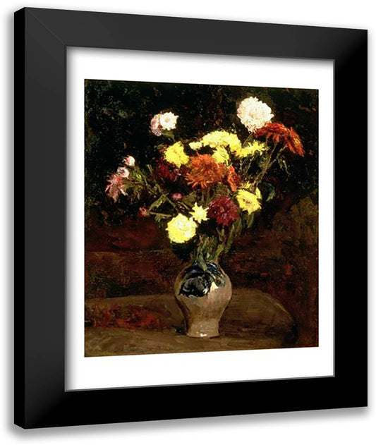 Still Life of Flowers 22x28 Black Modern Wood Framed Art Print Poster by Van Gogh, Vincent