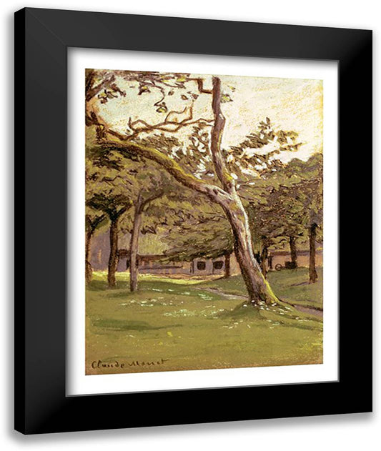 An Orchard 22x28 Black Modern Wood Framed Art Print Poster by Monet, Claude