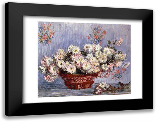 Chrysanthemums, 1878 28x22 Black Modern Wood Framed Art Print Poster by Monet, Claude