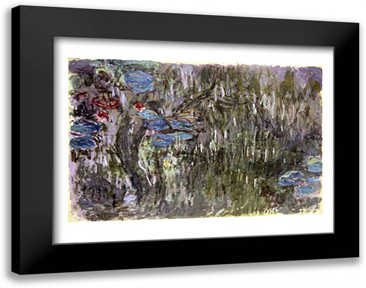 Waterlilies with Reflections of Willows, c.1920 28x22 Black Modern Wood Framed Art Print Poster by Monet, Claude