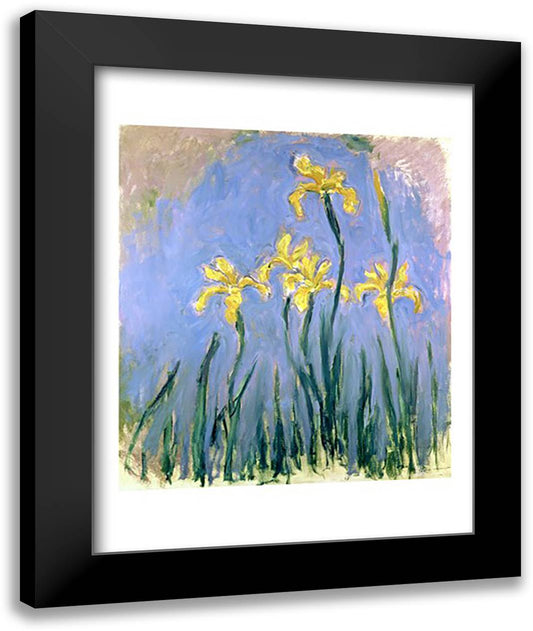 The Yellow Irises, c.1918-25 22x28 Black Modern Wood Framed Art Print Poster by Monet, Claude