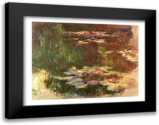 The Lily Pond, c.1917 28x22 Black Modern Wood Framed Art Print Poster by Monet, Claude