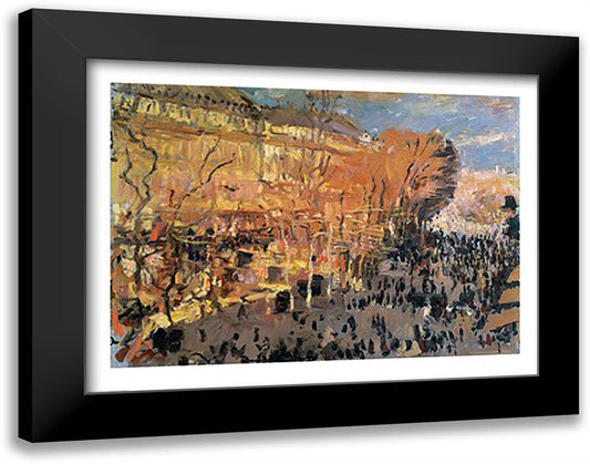 Study for 'The Boulevard des Capucines' 28x22 Black Modern Wood Framed Art Print Poster by Monet, Claude