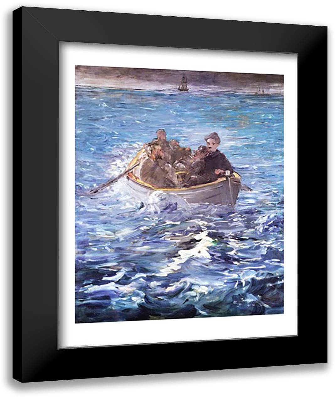 The Escape of Henri de Rochefort 22x28 Black Modern Wood Framed Art Print Poster by Manet, Edouard