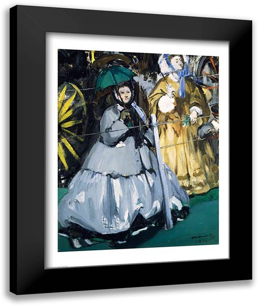 Women at the Races, 1865 22x28 Black Modern Wood Framed Art Print Poster by Manet, Edouard