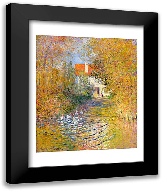 The Duck Pond, 1874 22x28 Black Modern Wood Framed Art Print Poster by Monet, Claude