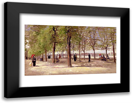 Terrace in the Luxembourg Garden, 1886 28x22 Black Modern Wood Framed Art Print Poster by Van Gogh, Vincent