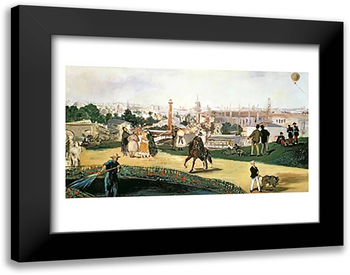 The Exposition Universelle, 1867 28x22 Black Modern Wood Framed Art Print Poster by Manet, Edouard