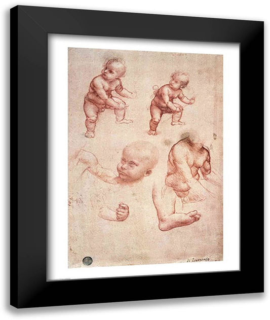 Study for the Infant Christ 22x28 Black Modern Wood Framed Art Print Poster by da Vinci, Leonardo