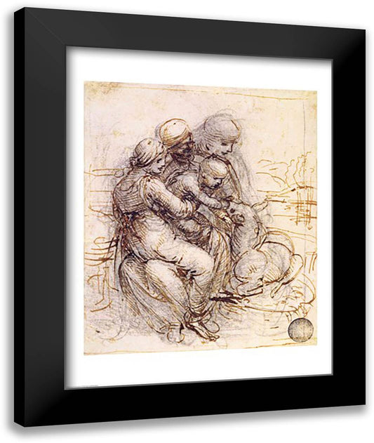 Virgin and Child with St. Anne 22x28 Black Modern Wood Framed Art Print Poster by da Vinci, Leonardo