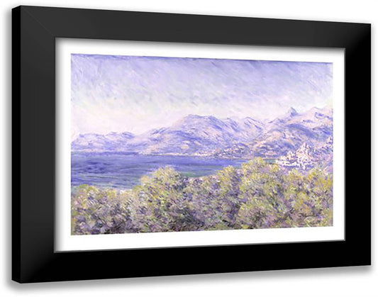 View of Ventimiglia, 1884 28x22 Black Modern Wood Framed Art Print Poster by Monet, Claude