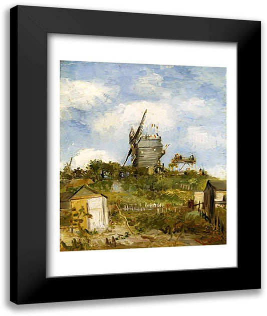 Le Moulin de Blute-Fin, Montmartre, 1886 22x28 Black Modern Wood Framed Art Print Poster by Van Gogh, Vincent