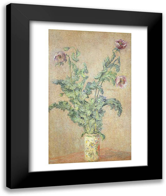 Purple Poppies 22x28 Black Modern Wood Framed Art Print Poster by Monet, Claude