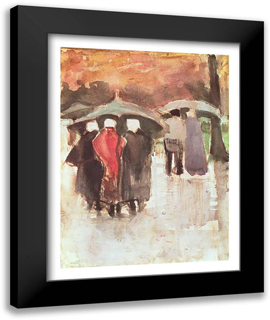 In the Rain, 1882 22x28 Black Modern Wood Framed Art Print Poster by Van Gogh, Vincent