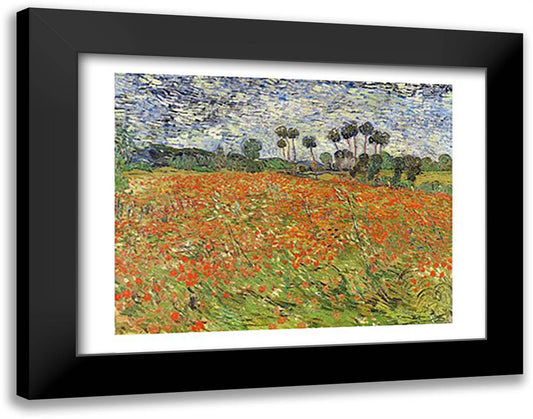 Field of Poppies 28x22 Black Modern Wood Framed Art Print Poster by Van Gogh, Vincent