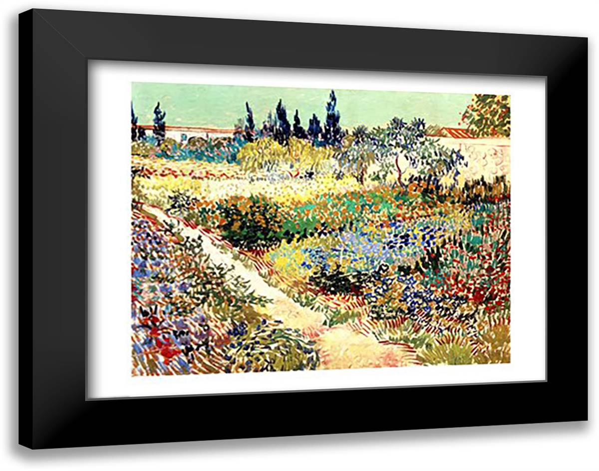 The Garden at Arles, 1888 28x22 Black Modern Wood Framed Art Print Poster by Van Gogh, Vincent