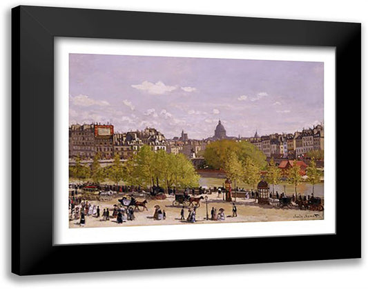 Quai du Louvre, Paris, 1866-7 28x22 Black Modern Wood Framed Art Print Poster by Monet, Claude