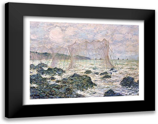 The Nets, 1882 28x22 Black Modern Wood Framed Art Print Poster by Monet, Claude