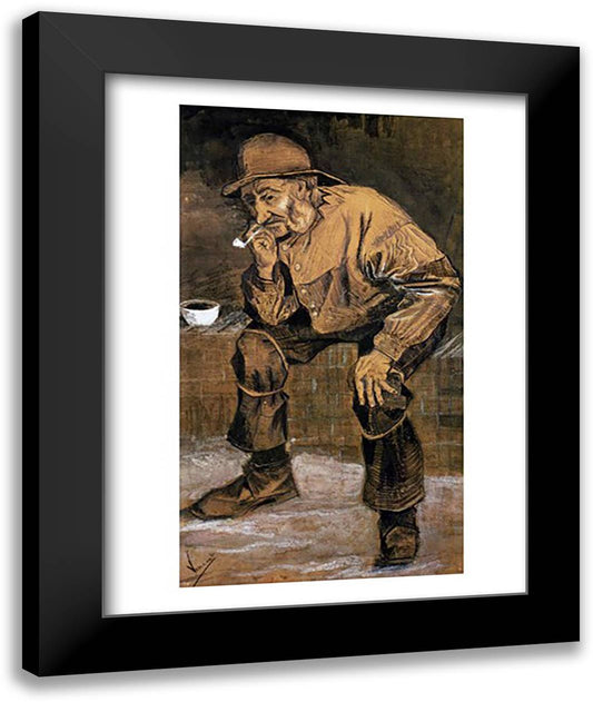 Old man with a pipe, 1883 22x28 Black Modern Wood Framed Art Print Poster by Van Gogh, Vincent