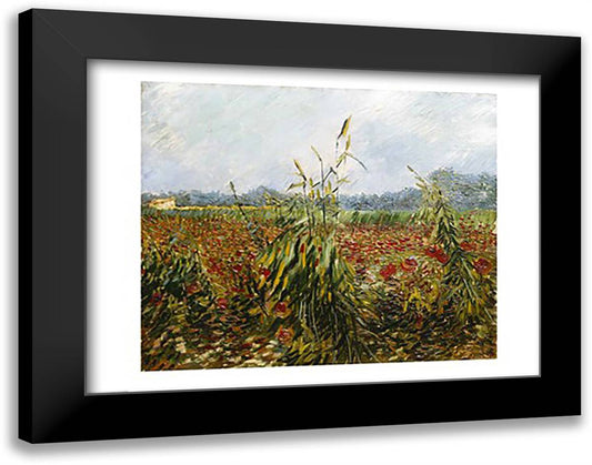 Corn Fields and Poppies, 1888 28x22 Black Modern Wood Framed Art Print Poster by Van Gogh, Vincent